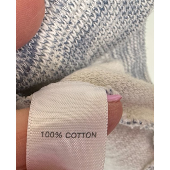 Womens 3/4 Sleeve Cotton Blue White Space Dyed Pullover SM J. Jill Pure Jill - Picture 5 of 8